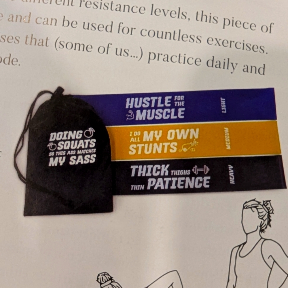 (3/30$) Motivational Resistance Bands Set - Blue, Yellow, Black